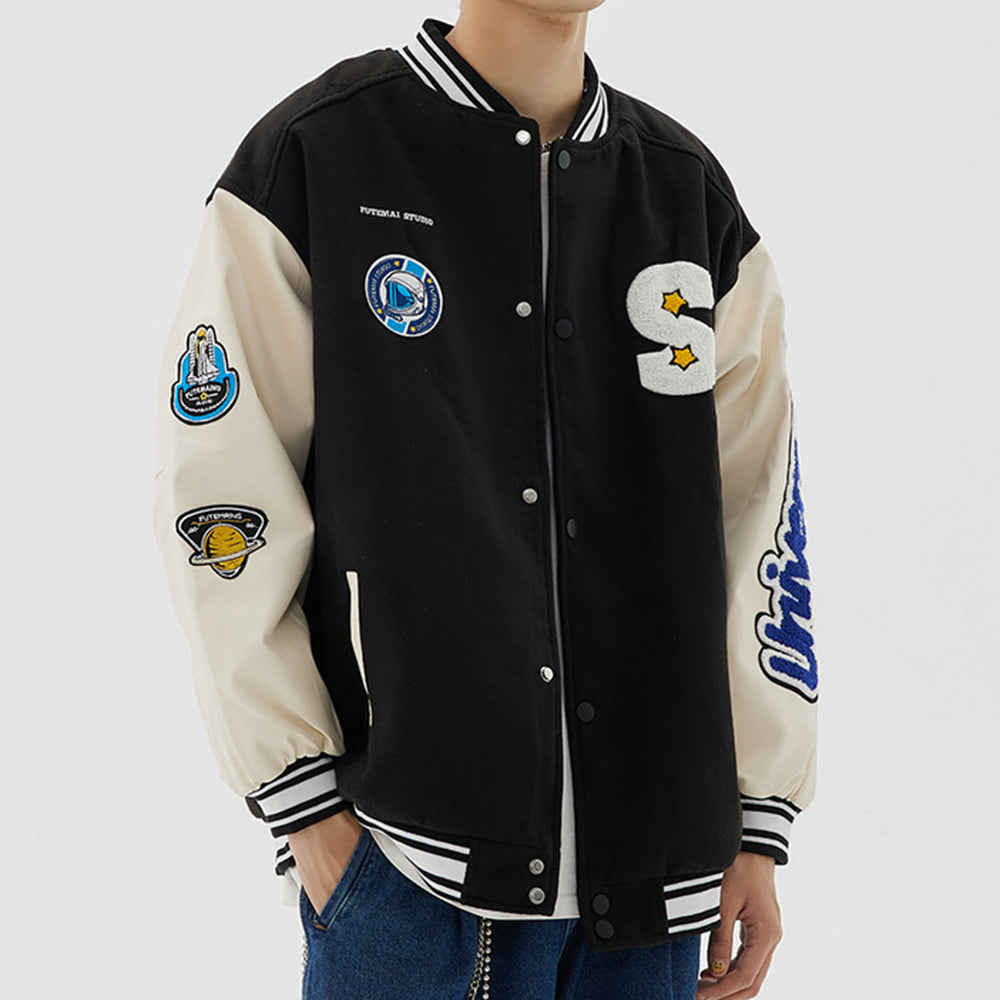 Patchwork Trend Contrast Jacket Baseball Uniform