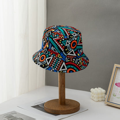 Personalized Reversible Geometric Diamond Contrast Color Casual Bucket Hat