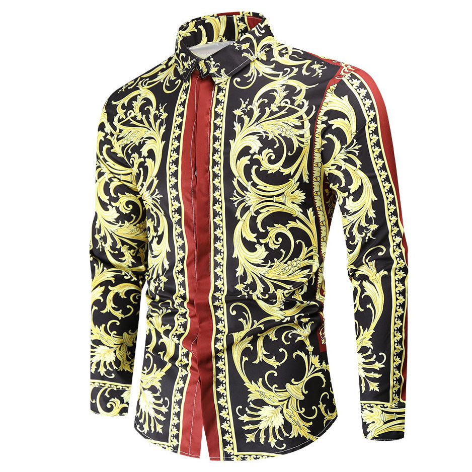 Printed Long Sleeve Men's Shirt