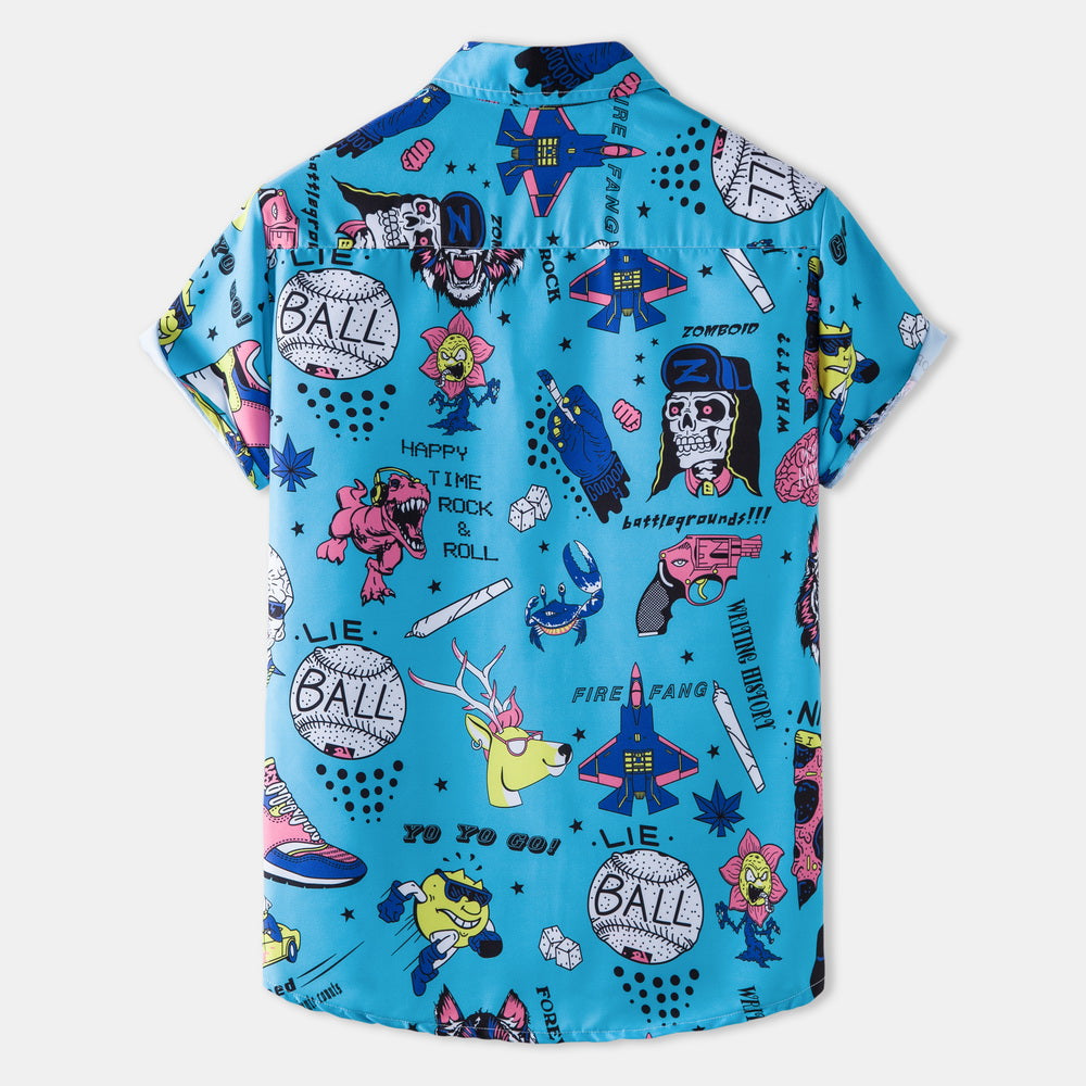 Casual Vacation Print Two-piece Suit