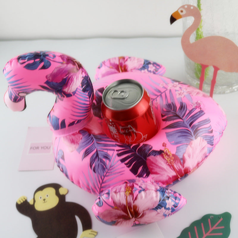 Pattern Flamingo Cup Holder Inflatable Water Coaster Floating Drink Cup Holder