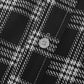 Black Fashion Plaid Print Lapel Button Short Sleeve Shirt