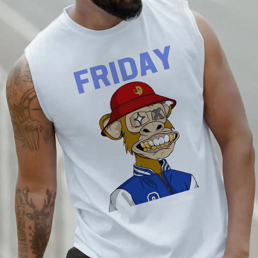 Friday Alphabet Graphic Print Men's Tank Top