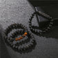 Punk Frosted Stone Crown Three-Piece Bracelet