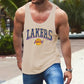 Alphabet Graphic Print Lakers Sports Crew Neck Tank Top