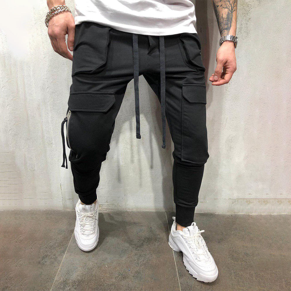 Pocket Gym Beam Patch Pocket Slim Fit Athleisure Pants