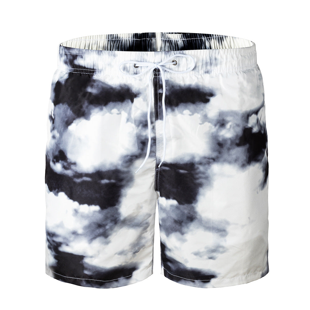 Tie Dye Contrast Print Casual Beach Vacation Men's Shorts