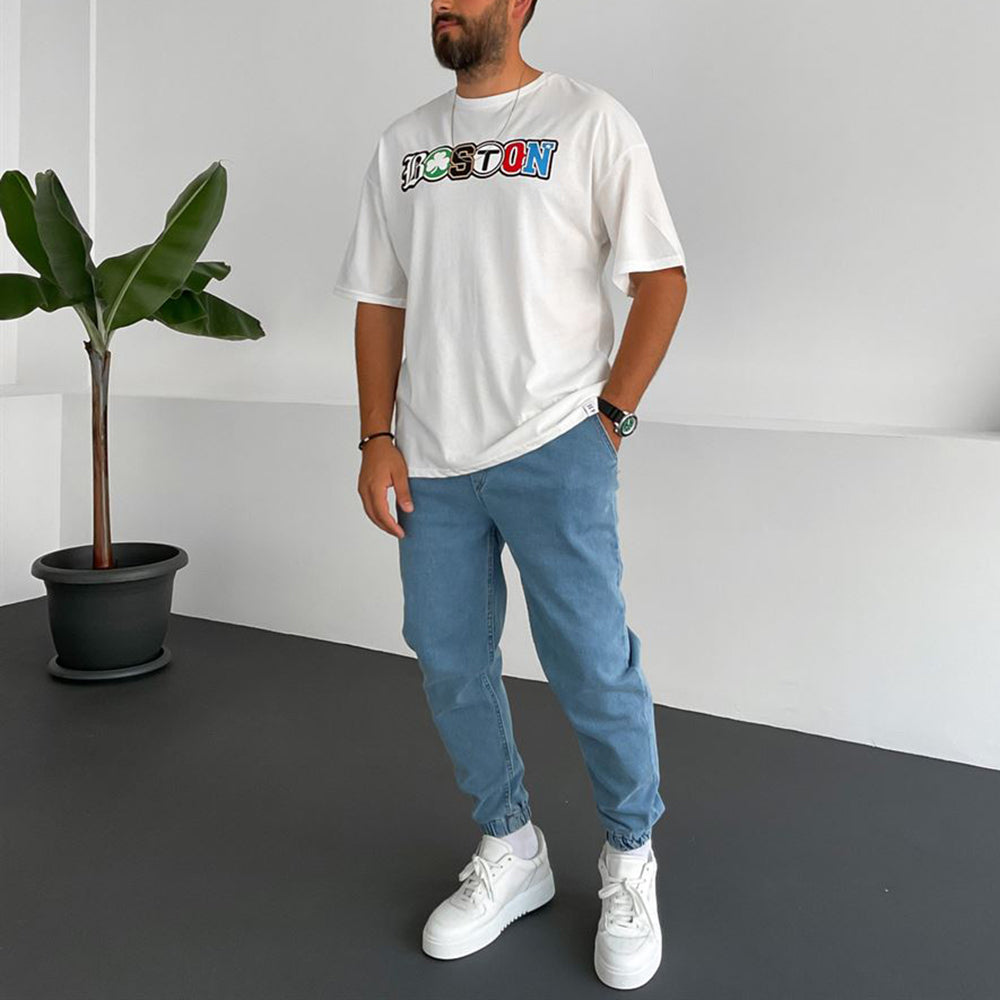 Boston Men's Casual Oversized T-Shirts
