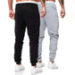 Clearance-Casual printed solid sweatpants