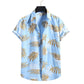 Hawaiian Beach Resort Style Leaf Print Shirt