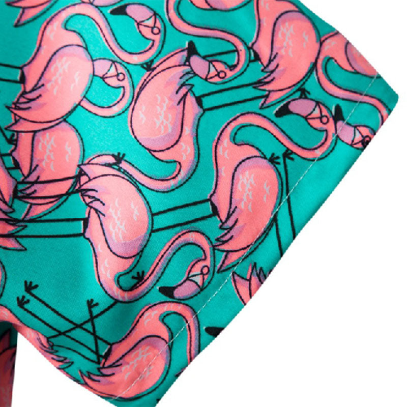 Cotton And Linen Printed Pocket Button-down Shirt