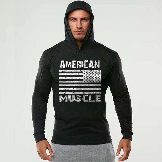 Sports Fitness Graphic Print Casual Men's Long Sleeve T-Shirt