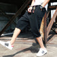 Casual Plain Men's Cotton Linen 7 Points Shorts