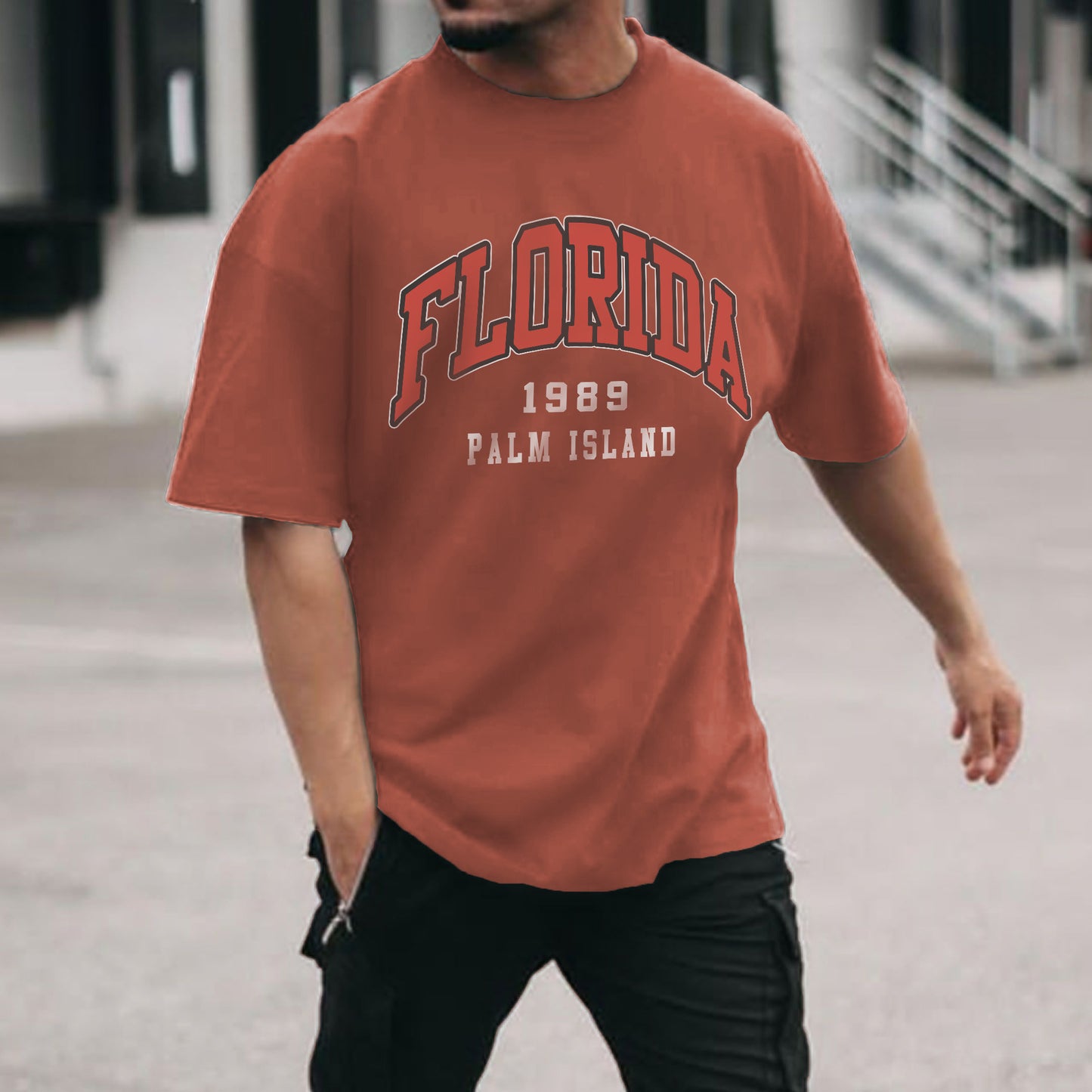 Florida Alphabet Graphic Print Casual Men's T-Shirt