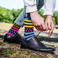 Polka Dot Stripe Asymmetric Socks