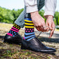 Polka Dot Stripe Asymmetric Socks