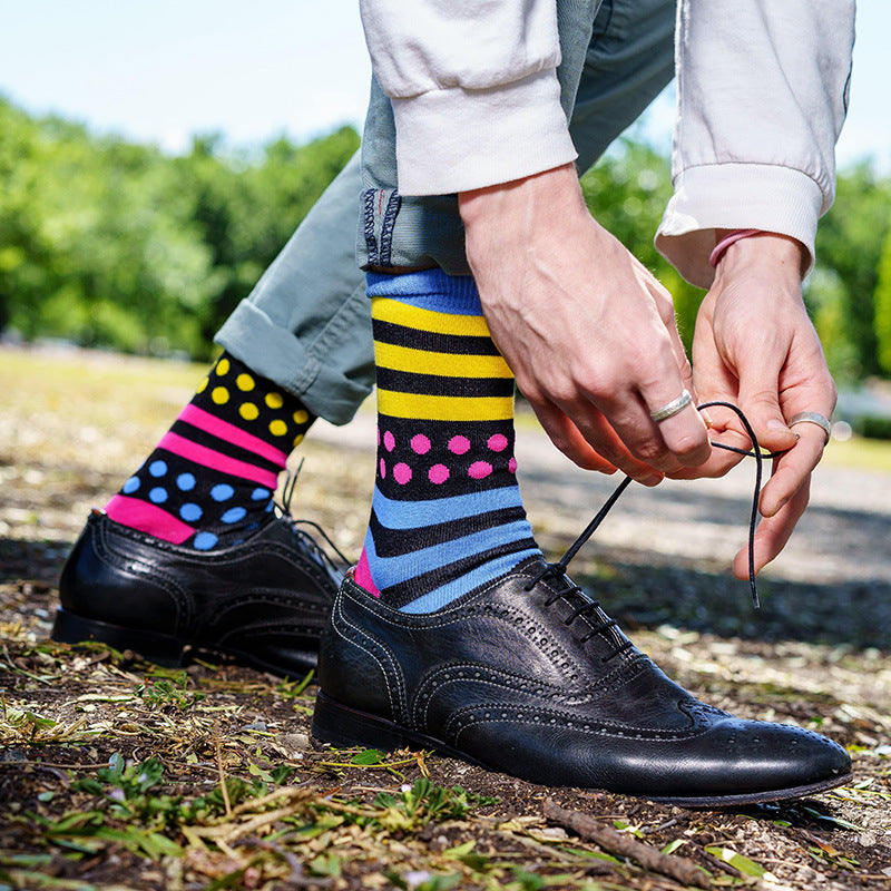 Polka Dot Stripe Asymmetric Socks