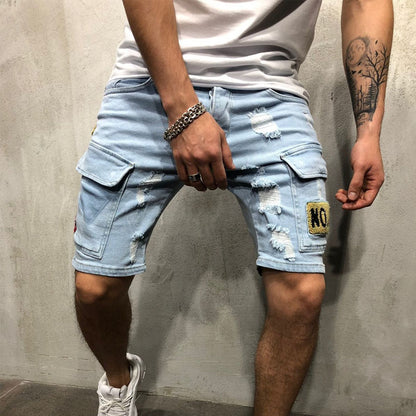 Ripped denim shorts