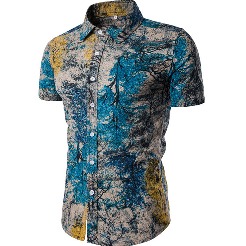 Men's lapel Print Two-piece Suit