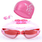 Swimming goggles, Swimming Cap, Nose Clip, Earplugs, Four-piece Set