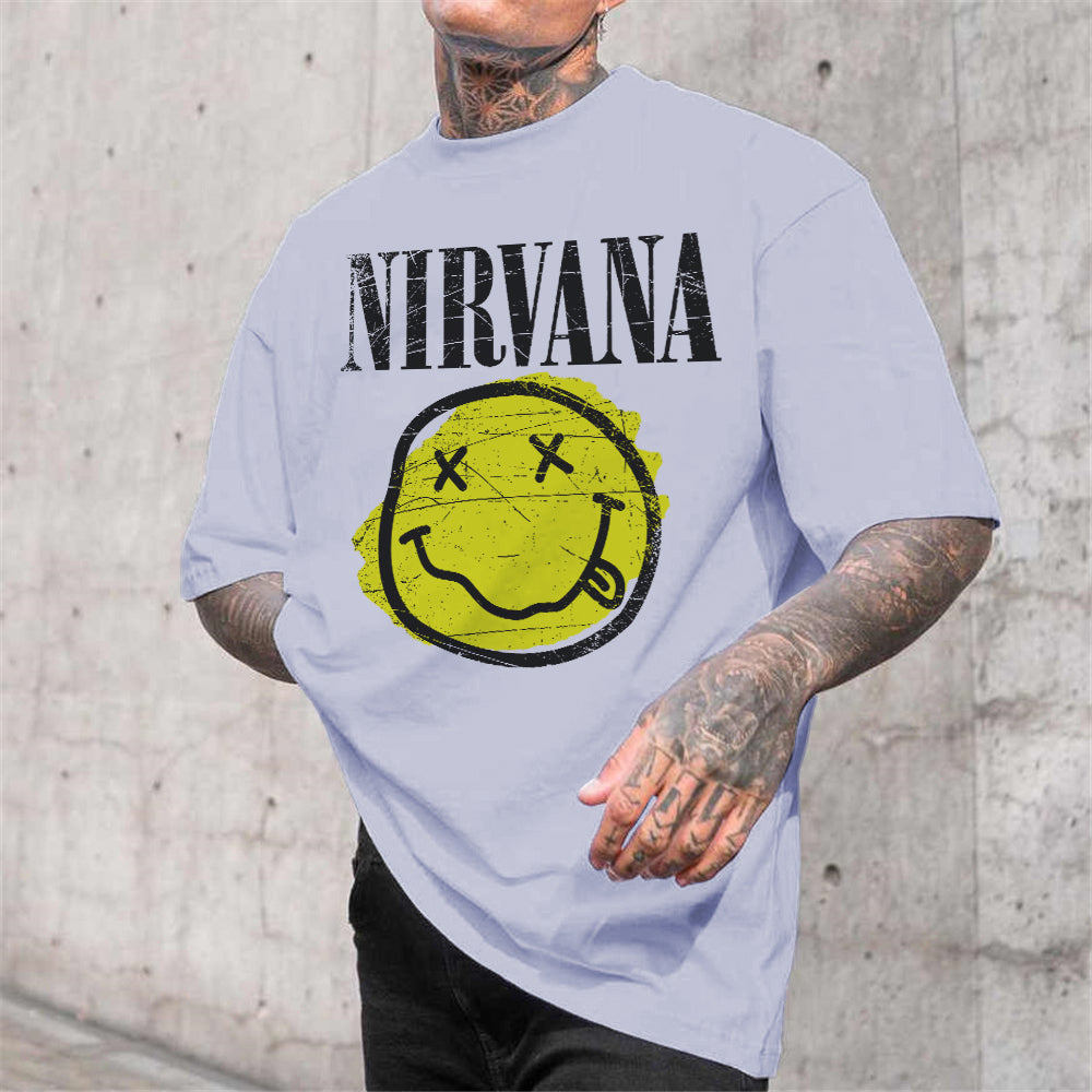 Vintage NIRVANA Band Print Casual Men's T-Shirt