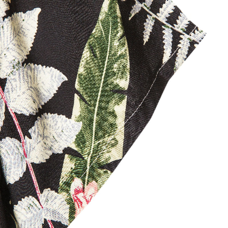 Cotton And Linen Printed Pocket Button-down Shirt