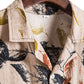 Cotton And Linen Printed Pocket Button-down Shirt