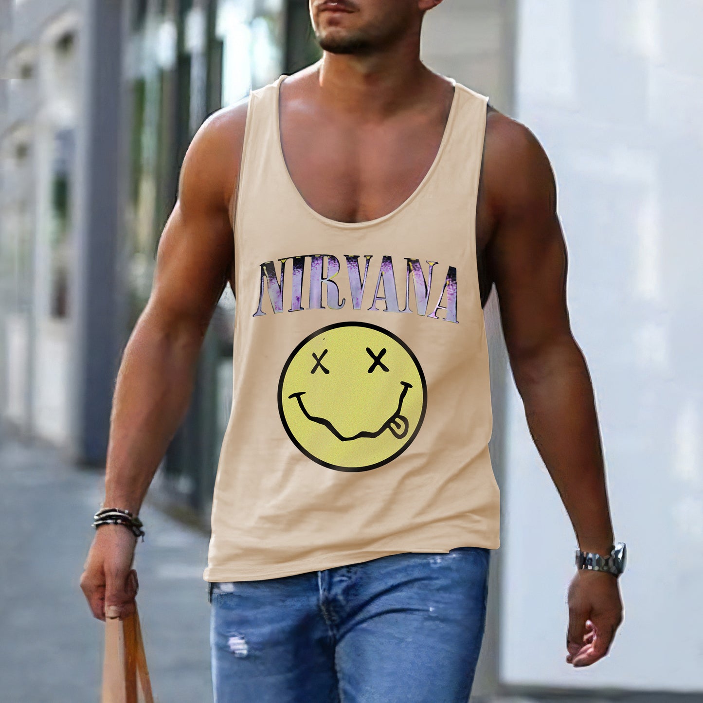 Alphabet Graphic Print Crew Neck Casual Basic Tank Top