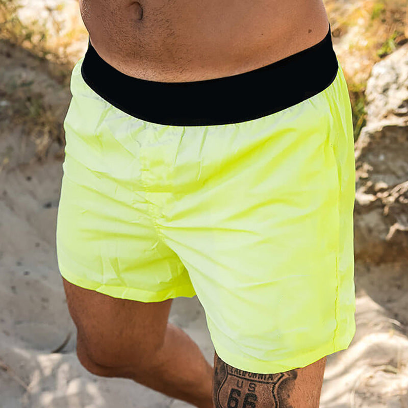 Casual Contrast Patchwork Beach Vacation Men's Shorts