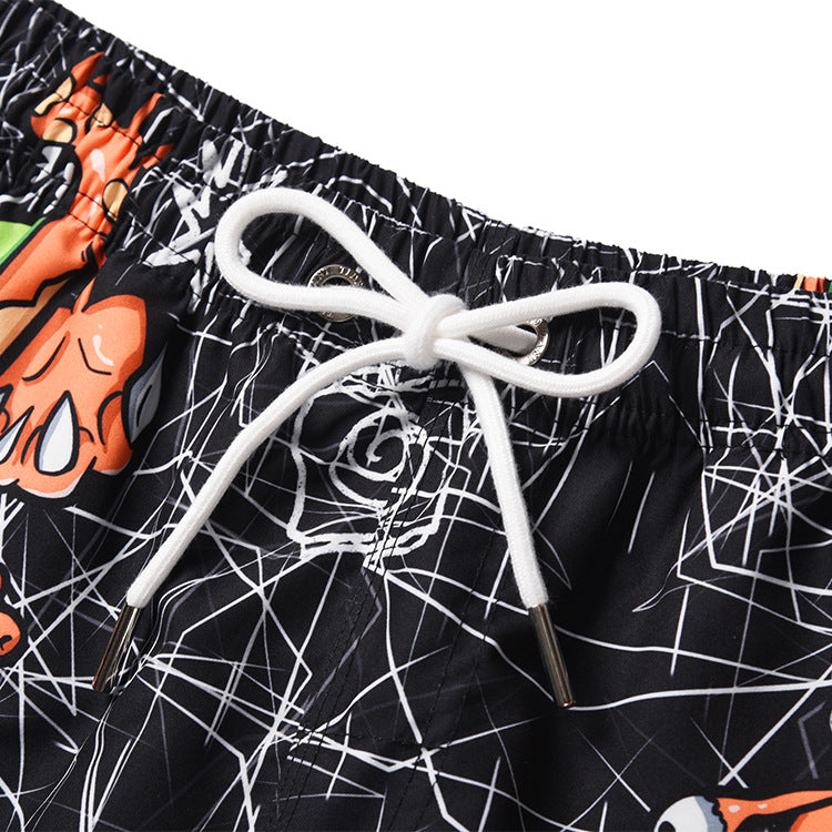 Men's beach pants loose casual cartoon printed shorts