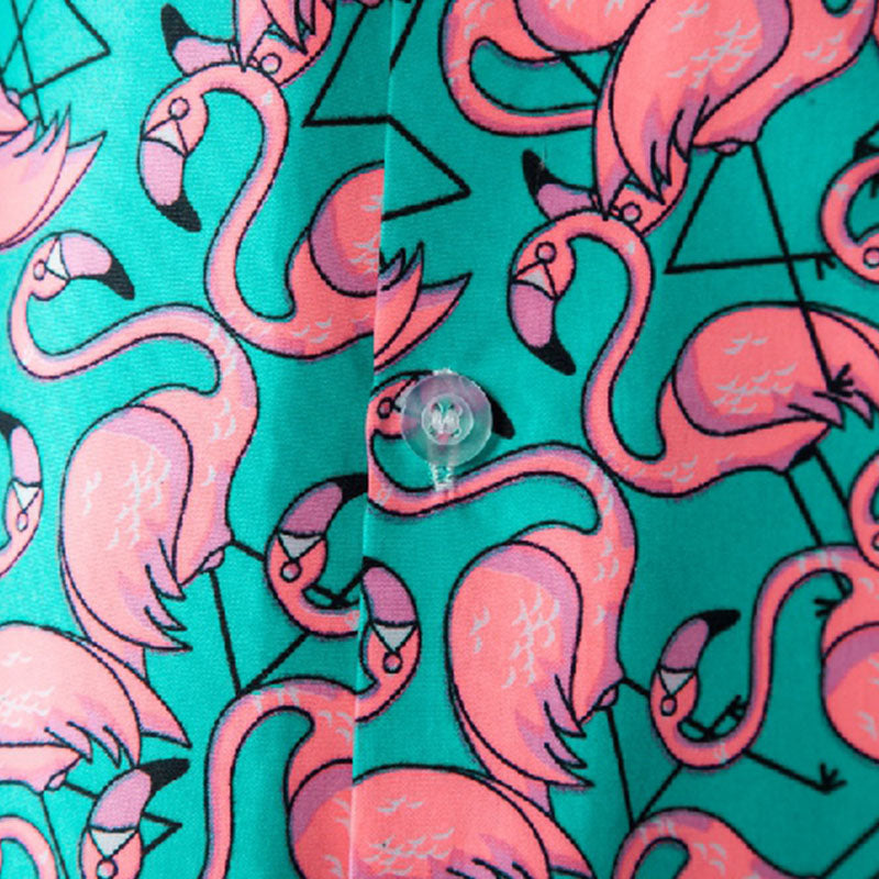 Cotton And Linen Printed Pocket Button-down Shirt