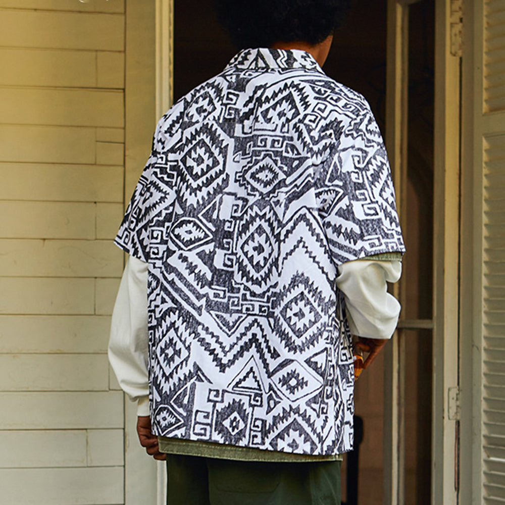 Loose Totem Print Casual Men's Short Sleeve Shirt
