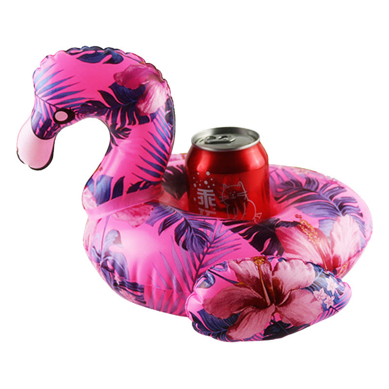 Pattern Flamingo Cup Holder Inflatable Water Coaster Floating Drink Cup Holder