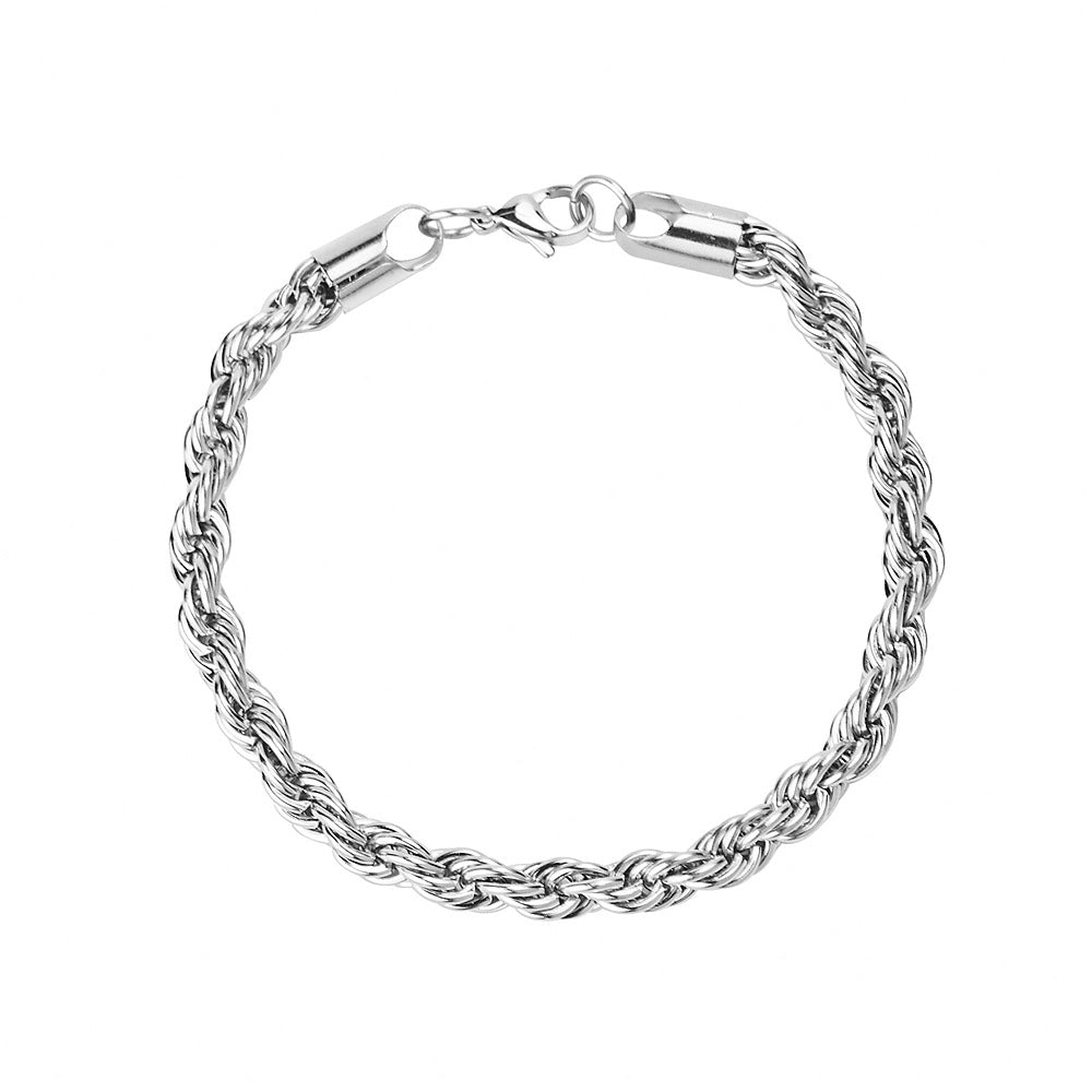 Coarse Twist Chain Bracelet Titanium Steel Trendy Men's Personality Jewelry