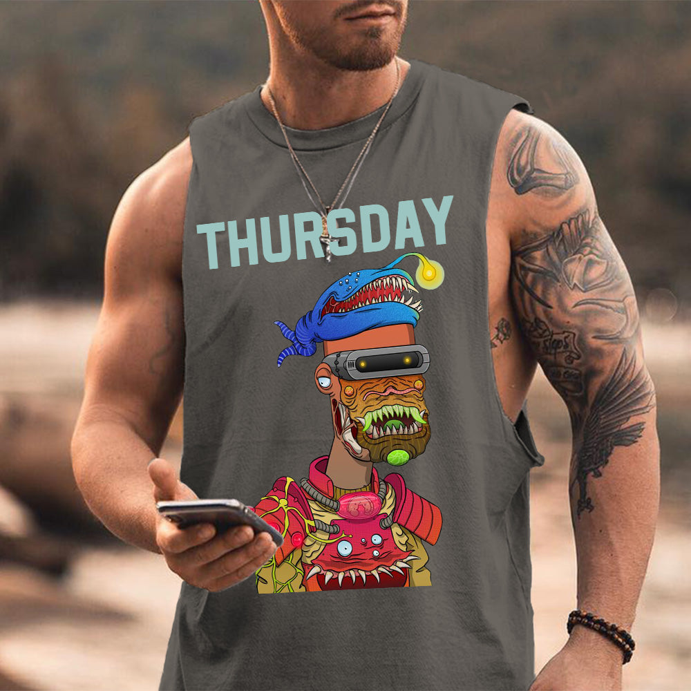 Thursday Alphabet Graphic Print Men's Tank Top
