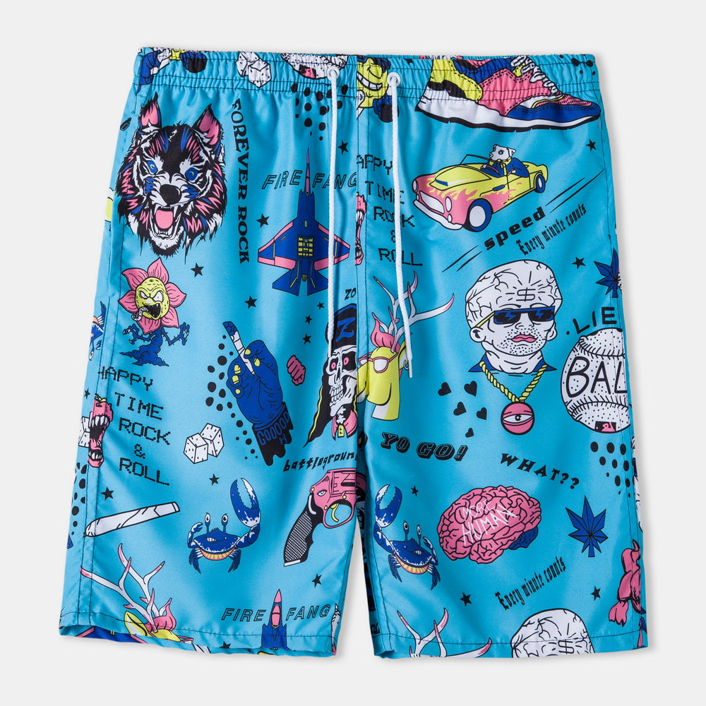 Casual Vacation Print Two-piece Suit