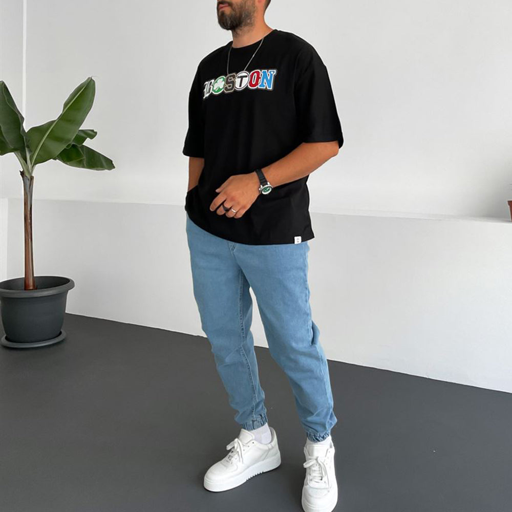 Boston Men's Casual Oversized T-Shirts