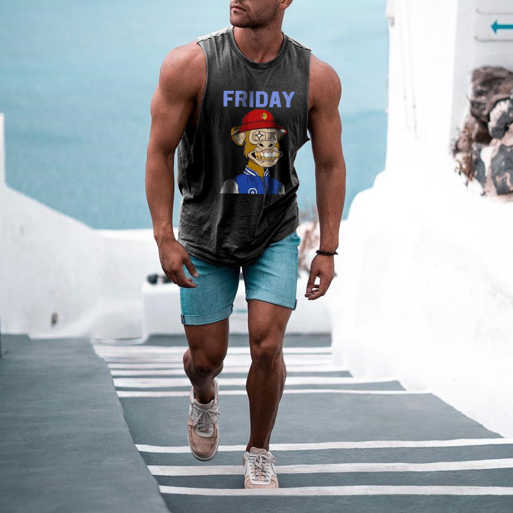 Friday Alphabet Graphic Print Men's Tank Top