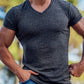 V-neck Sports Breathable Solid Color Short-sleeved Casual T-shirt