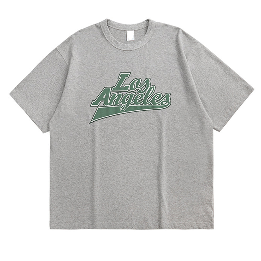LA Foam Letter Print Short Sleeve Men's T-Shirt