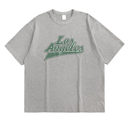 LA Foam Letter Print Short Sleeve Men's T-Shirt