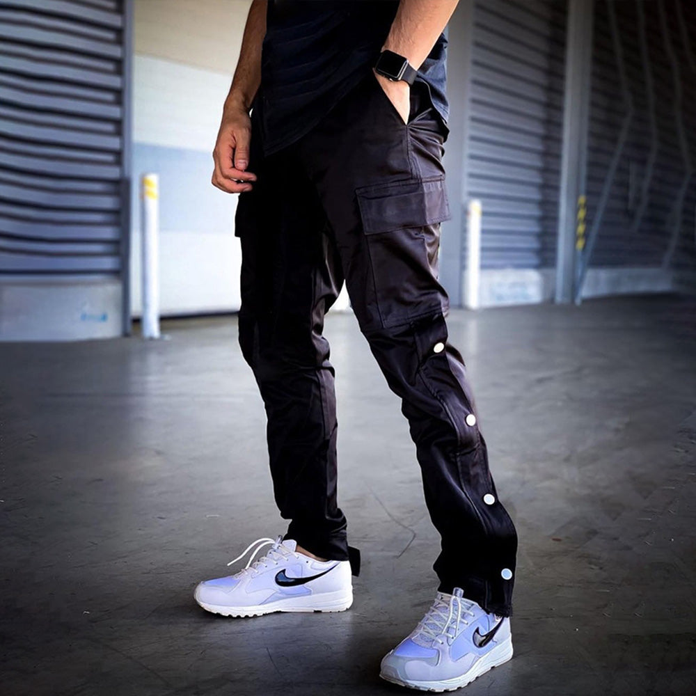 Men's Retro Button-down Cargo Pants