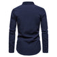 Cotton And Linen Printed Pocket Button-down Shirt