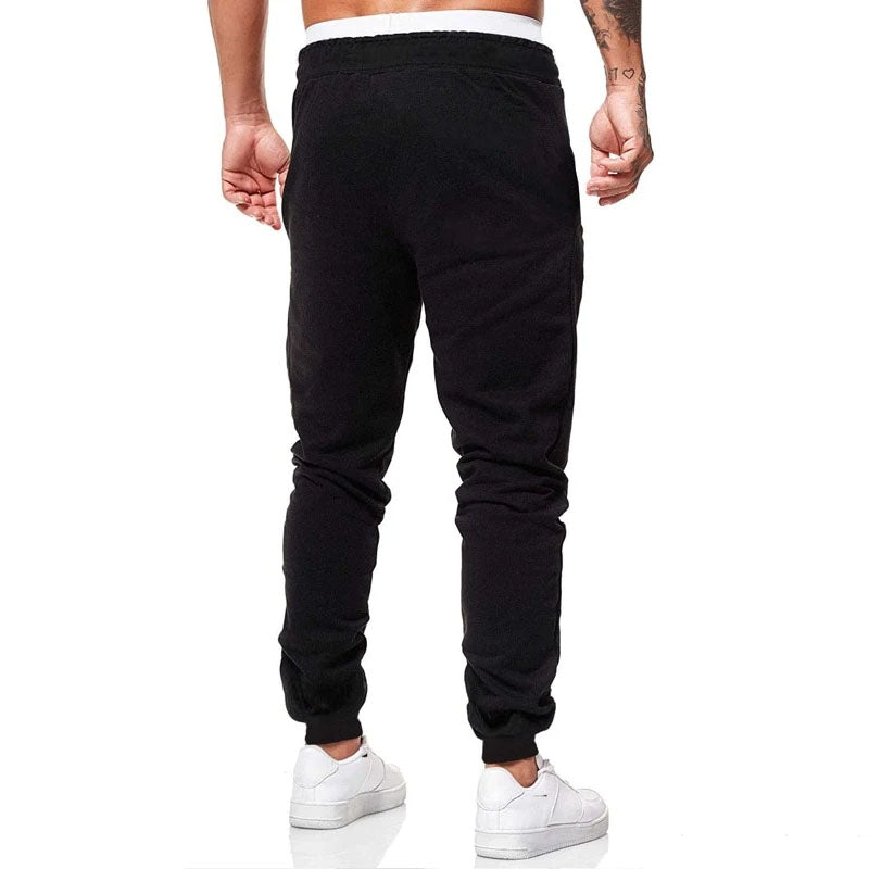 Clearance-Casual printed solid sweatpants