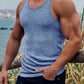 Knit Racer Back Slim Vertical Stripes Fashion Sports Sleeveless T-Shirt Vest