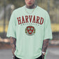 Men White Letter Print Crew Neck Short Sleeves T-Shirt