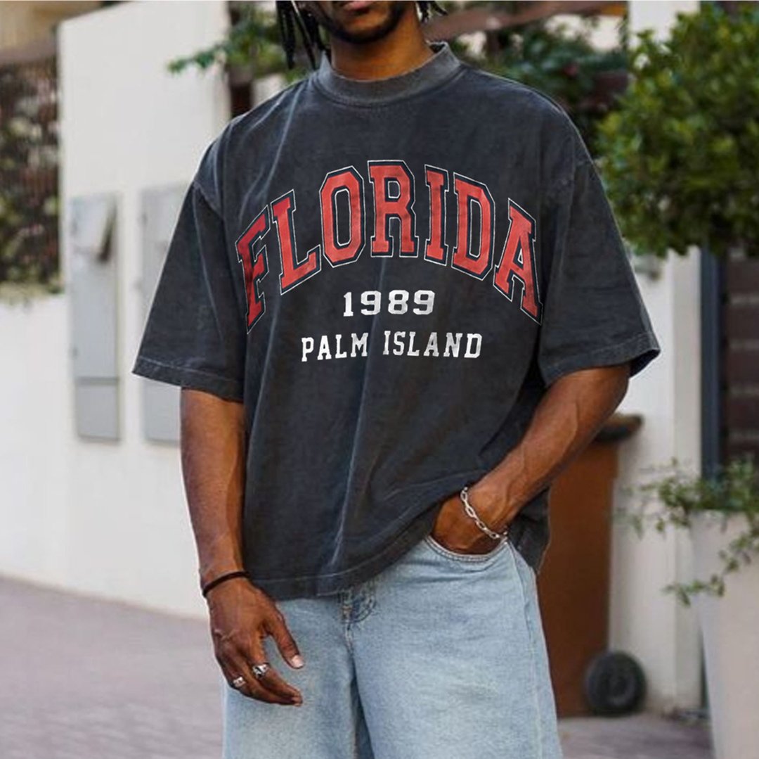 Florida Alphabet Graphic Print Casual Men's T-Shirt