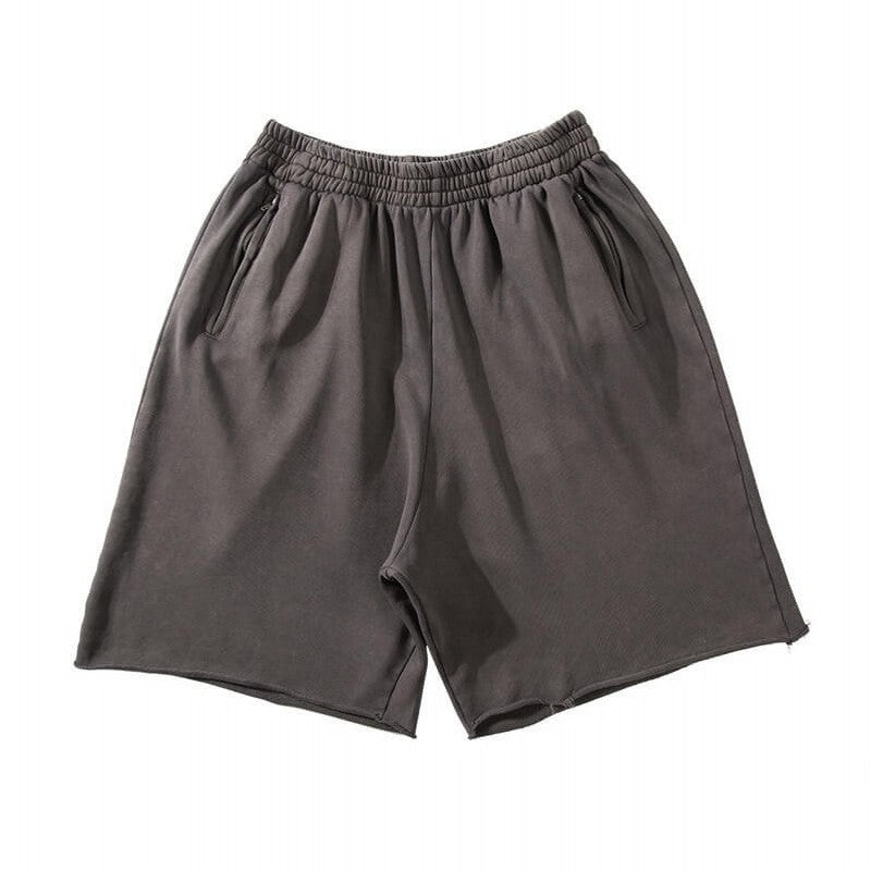 Kanye Style Vintage Streetwear Men's Cotton Shorts 400g