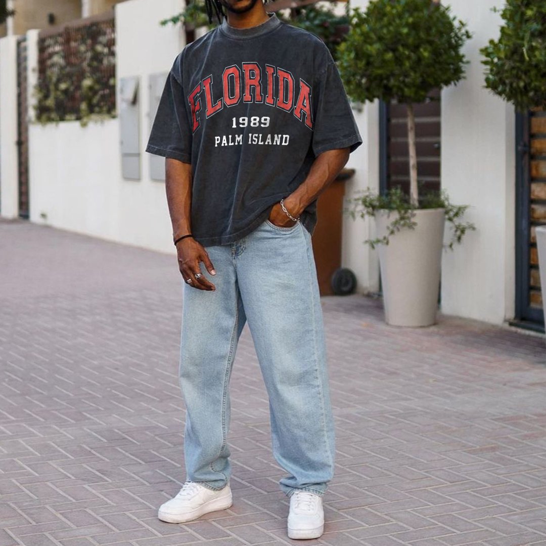 Florida Alphabet Graphic Print Casual Men's T-Shirt