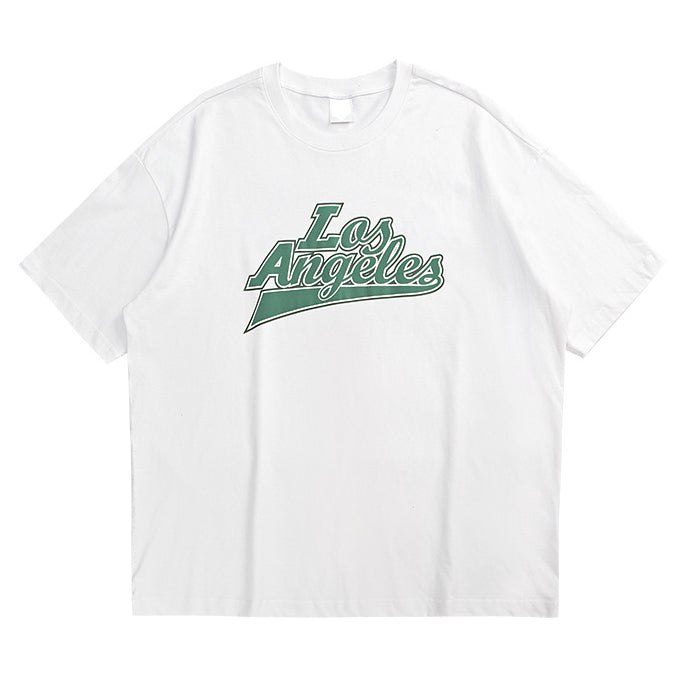 LA Foam Letter Print Short Sleeve Men's T-Shirt